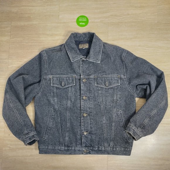 Vintage Armani Jeans Denim JacketMens 34 Gray Acidwash Made in Italy